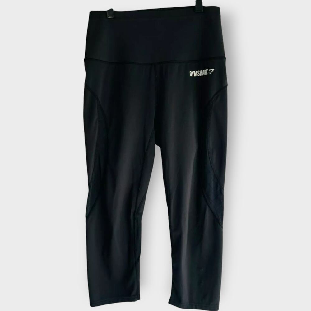 Gymshark Leggings High Waist Crop Dry Moisture Management Black Size Small